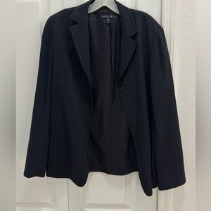 Lafayette 148 black on black one button blazer